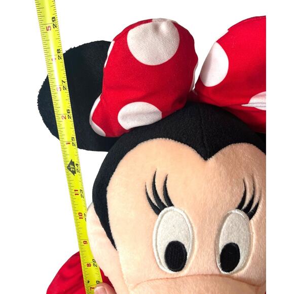 Disney Minnie Mouse Plush Jumbo 29" Doll Red Polka Dot Dress Bow Yellow Shoes - Picture 3 of 6